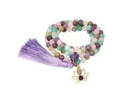 Mala lotus, lepidoliet, amazoniet, witte agaat & rozenkwarts