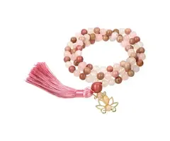 Mala Lotus met Rhodoniet, Rozenkwarts & Witte Agaat