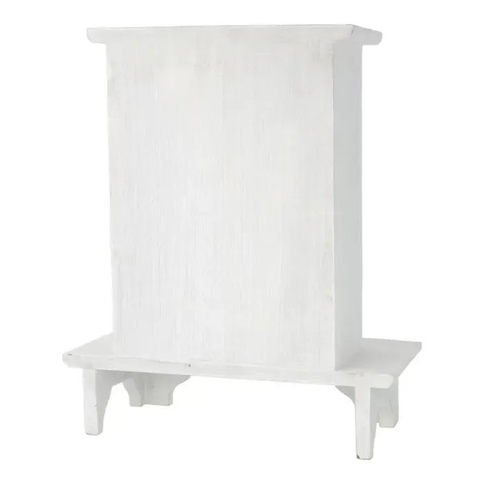 Altaar op Voet Mangohout Whitewash | Houten Altaar 30 cm
