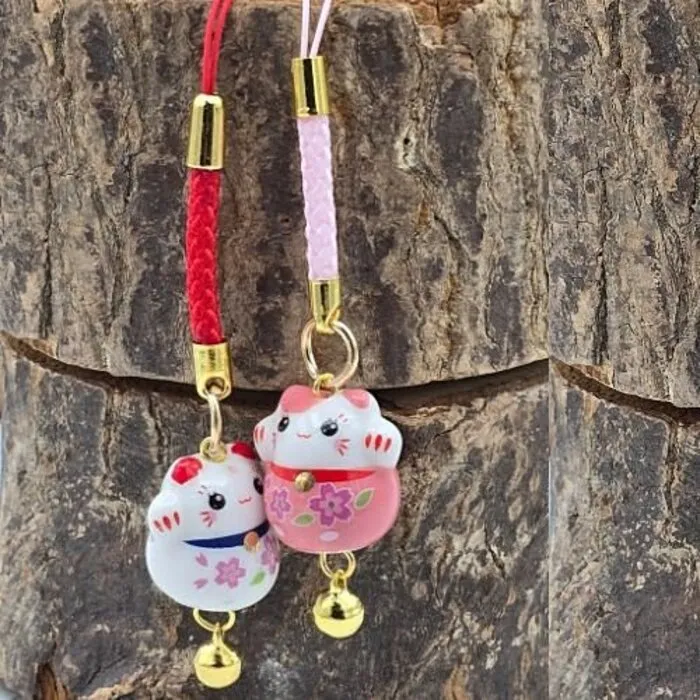 Gelukshanger Japanse kat met kaartje