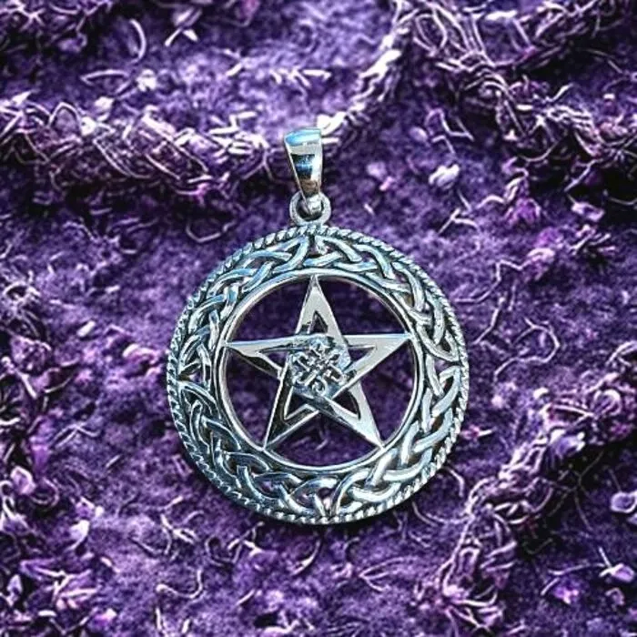 Sterling Zilveren Pentagram Hanger met Keltische Rand – 3 cm