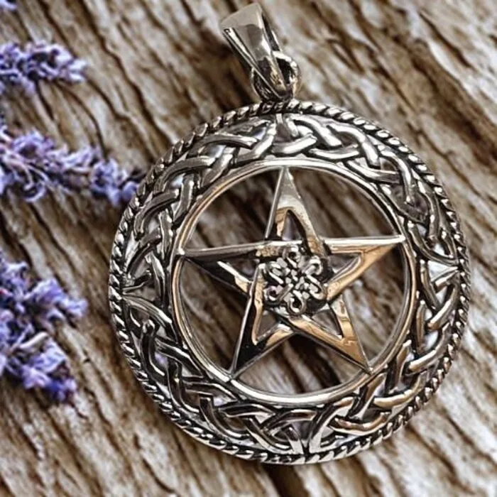 Sterling Zilveren Pentagram Hanger met Keltische Rand – 3 cm