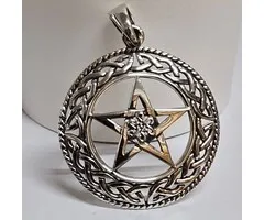 Sterling Zilveren Pentagram Hanger met Keltische Rand