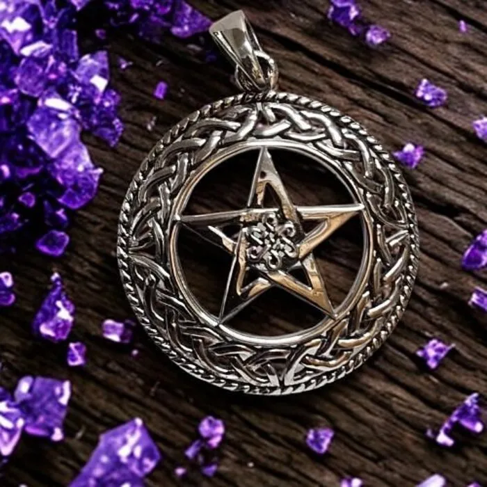 Sterling Zilveren Pentagram Hanger met Keltische Rand – 3 cm