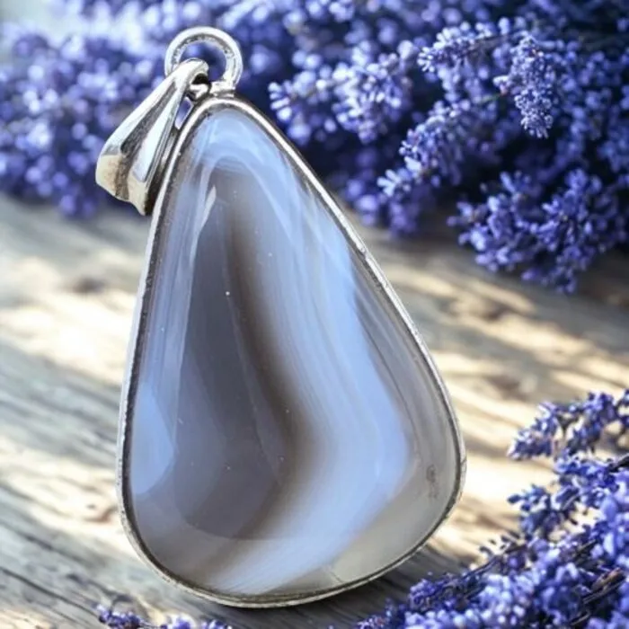 Agaat Botswana hanger druppelvormig