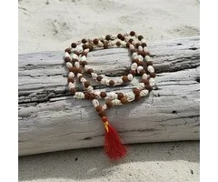 Mala rudraksha en schelpjes