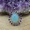 Hanger zilver met chalcedoon en Amethyst