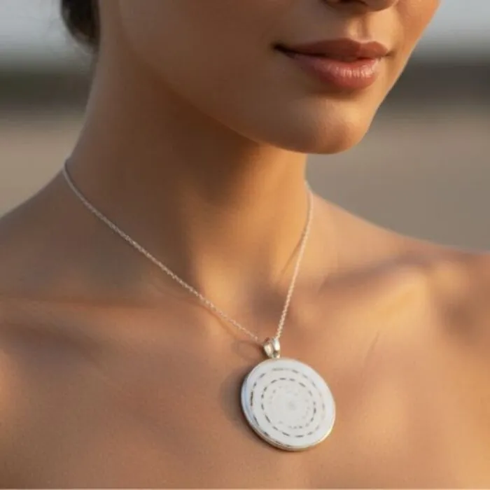 Zilver hanger shiva eye rond