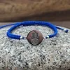 Armband blauw met hand van Fatima zilver