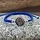 Armband blauw met hand van Fatima zilver