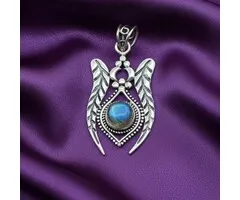 Zilveren Labradoriet Hanger met Vleugels – Sterling Silver