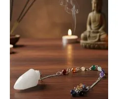 Pendel seleniet met chakra ketting