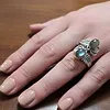 Ring zilver blauwe labradoriet maat 8