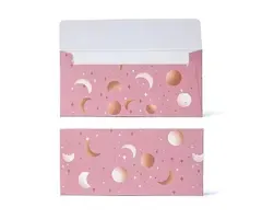 Cadeaukaart envelop roze maan en sterren
