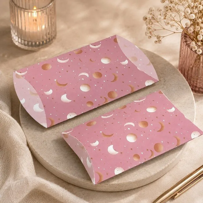 Geschenkverpakking  roze maan en sterren