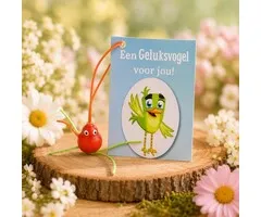 Kaartje met een een geluksvogel voor jou