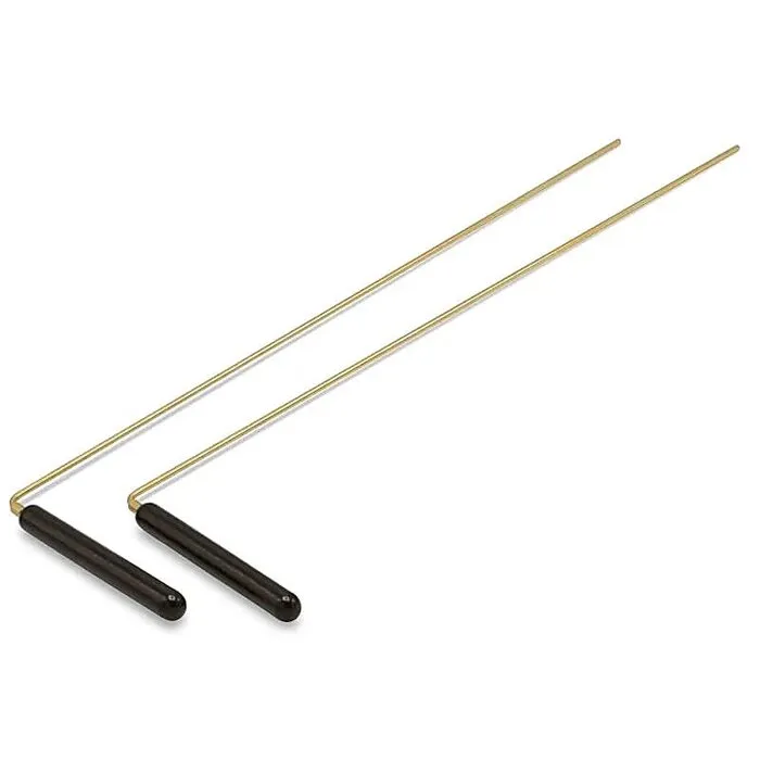 Wichelroede messing 35 cm - handgrepen van mangohout