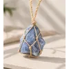 Ruwe blauwe kwarts hanger