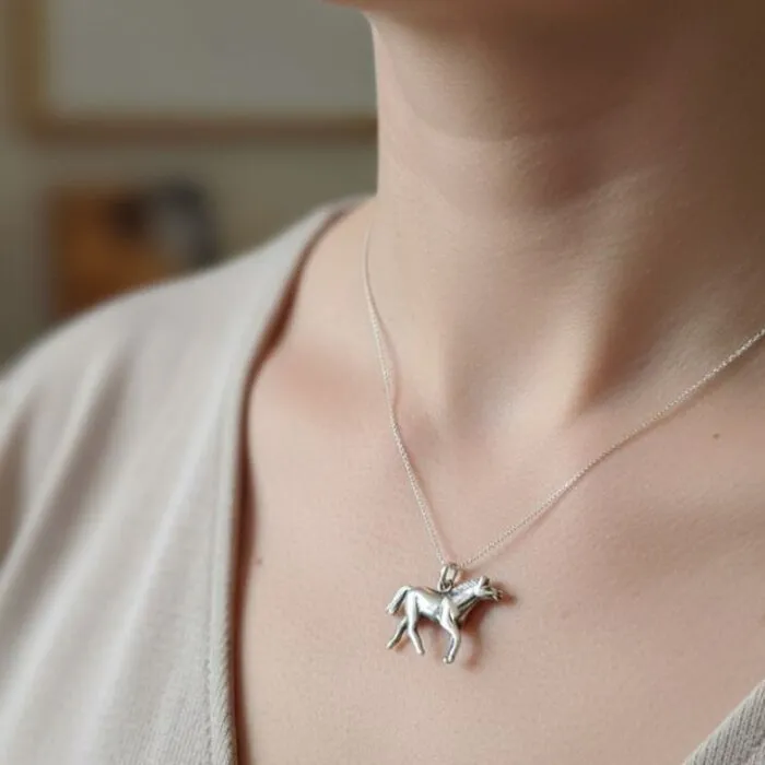 Paard zilver in galop