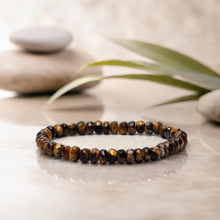 Armband tijgeroog facet AA kwaliteit elastisch