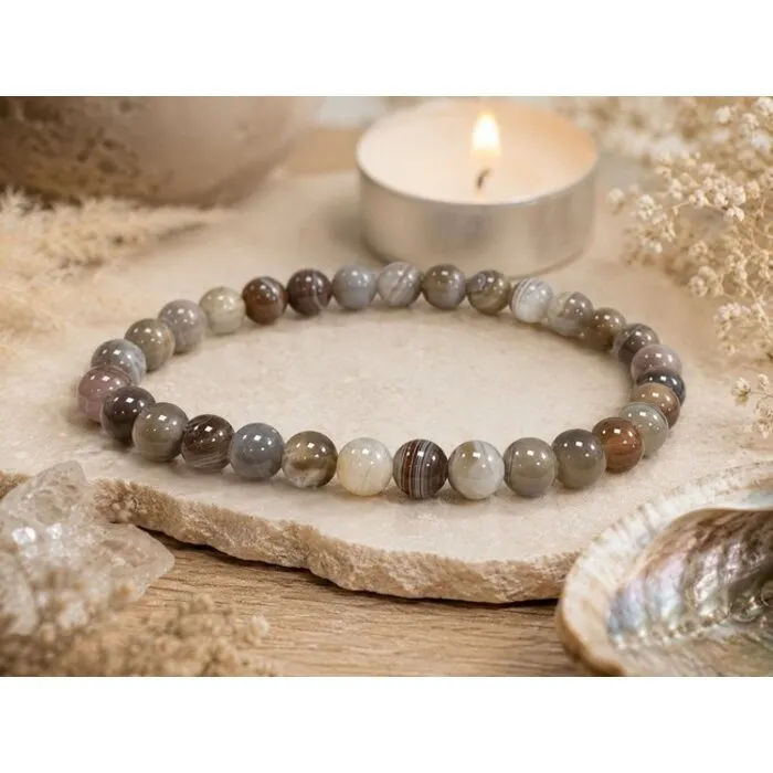 Agaat Botswana armband 6mm - A kwaliteit