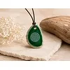 Agaatschijf hanger met levensbloem groen