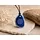 Agaatschijf hanger met levensbloem blauw