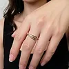 Tricolore ring zilver goud maat US 12,5