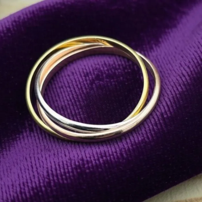 Tricolore ring zilver goud maat US 12,5