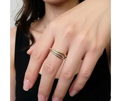 Tricolore ring zilver goud maat US 9,5