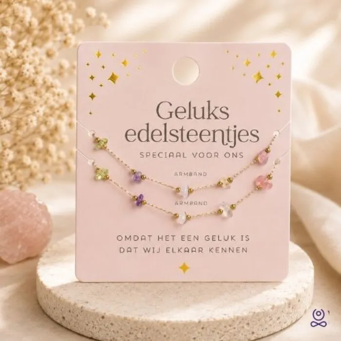 Edelsteen Armband Samen Geluk (set)