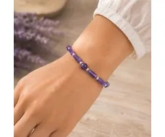 Amethist Armband met Staafjes en 8 mm Kraal