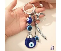 Blauwe boze oog sleutelhanger Success