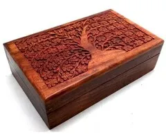 Sieradendoos Hout Boom & Bladeren 20cm