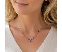 Chakra collier zilver met olifant