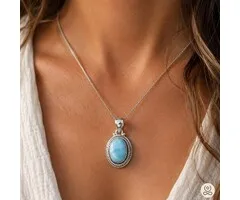 Zilver hanger Larimar