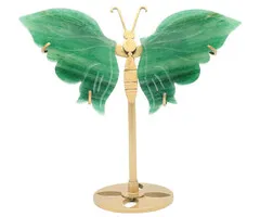 Vlinder groene aventurijn op sokkel