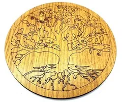 Houten plaat rond Levensboom