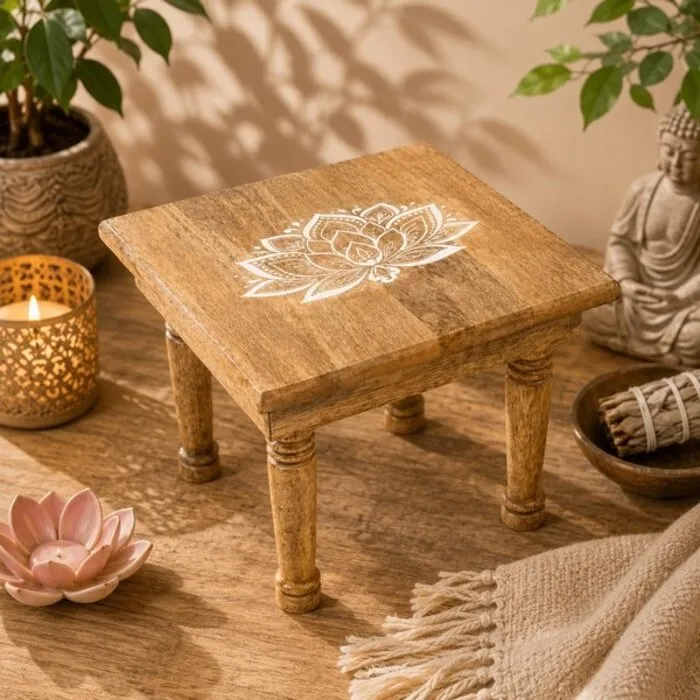Altaartafeltje Lotus mangohout whitewash