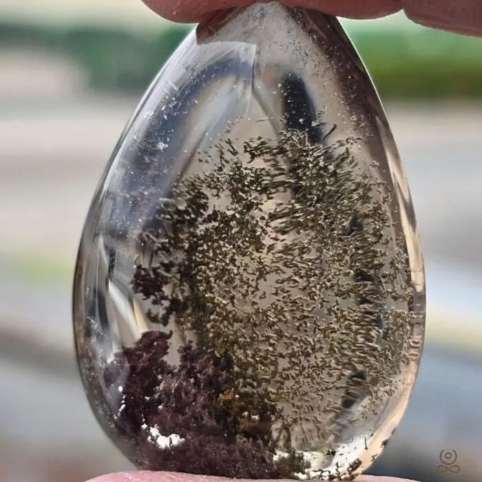 Fantoomkwarts (Lodoliet / Garden Quartz) Druppel 44 mm