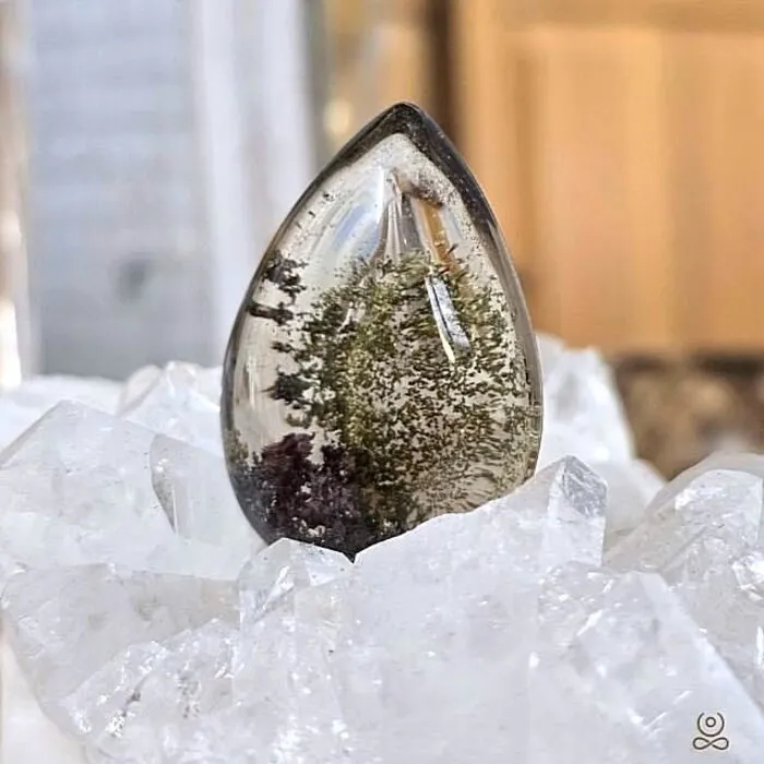 Fantoomkwarts (Lodoliet / Garden Quartz) Druppel 44 mm