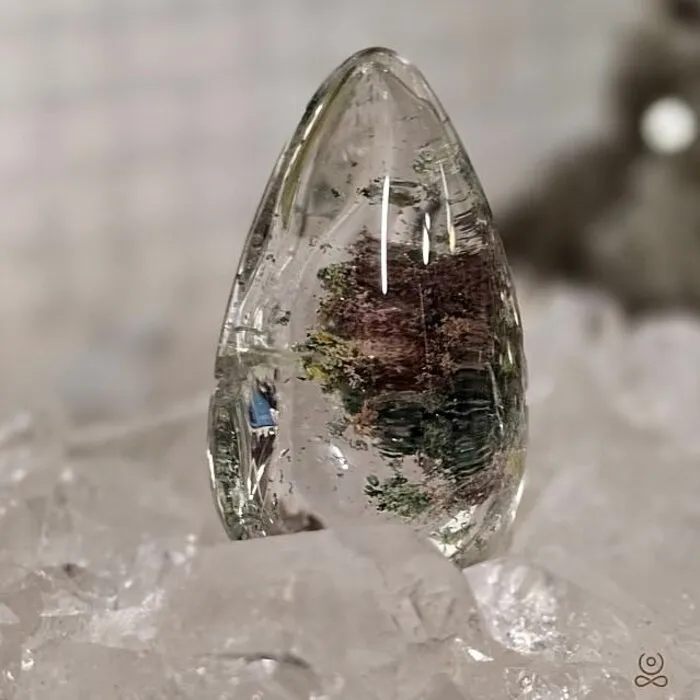 Fantoomkwarts / Lodoliet (Garden Quartz) Druppel – 44 mm