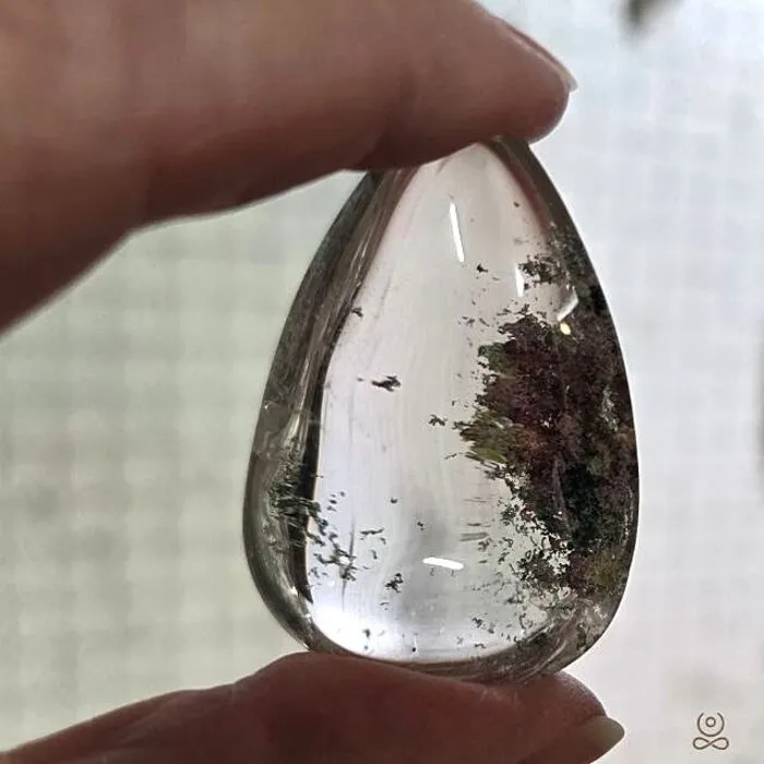 Fantoomkwarts / Lodoliet (Garden Quartz) Druppel – 44 mm