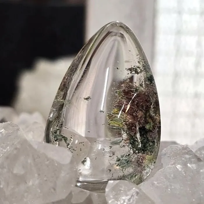 Fantoomkwarts / Lodoliet (Garden Quartz) Druppel – 44 mm