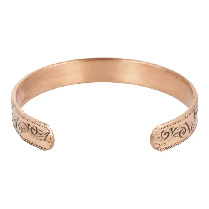 Armband koper lotus motief magnetisch