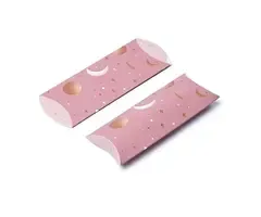 Geschenkverpakking roze maan en sterren 12 x 6 cm