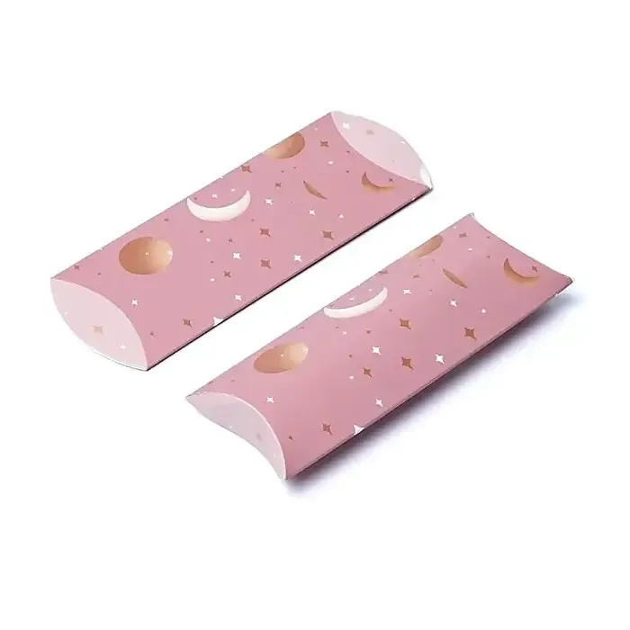 Geschenkverpakking  roze maan en sterren 12 x 6 cm