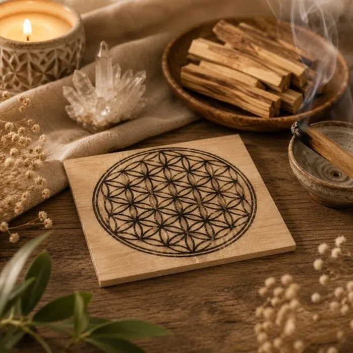 Oplaadplaat Palo Santo Levensbloem 10cm
