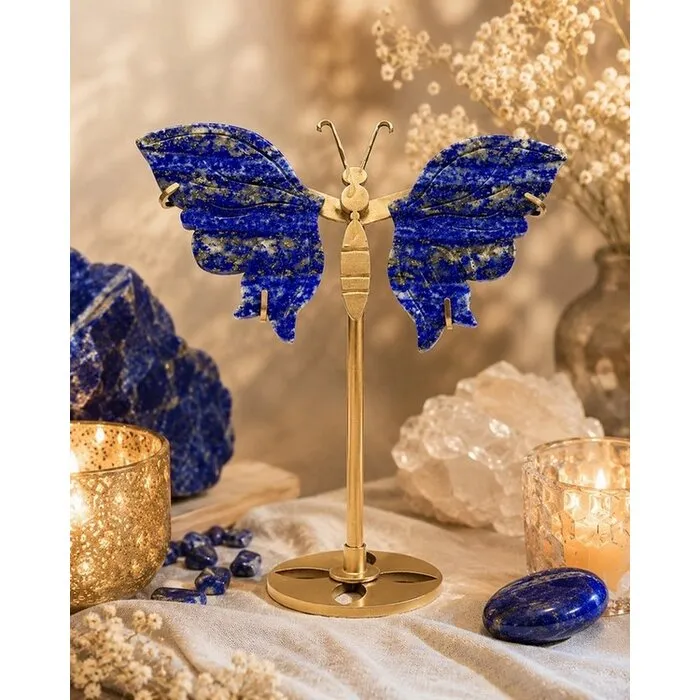 Vlinder Lapis lazuli op sokkel