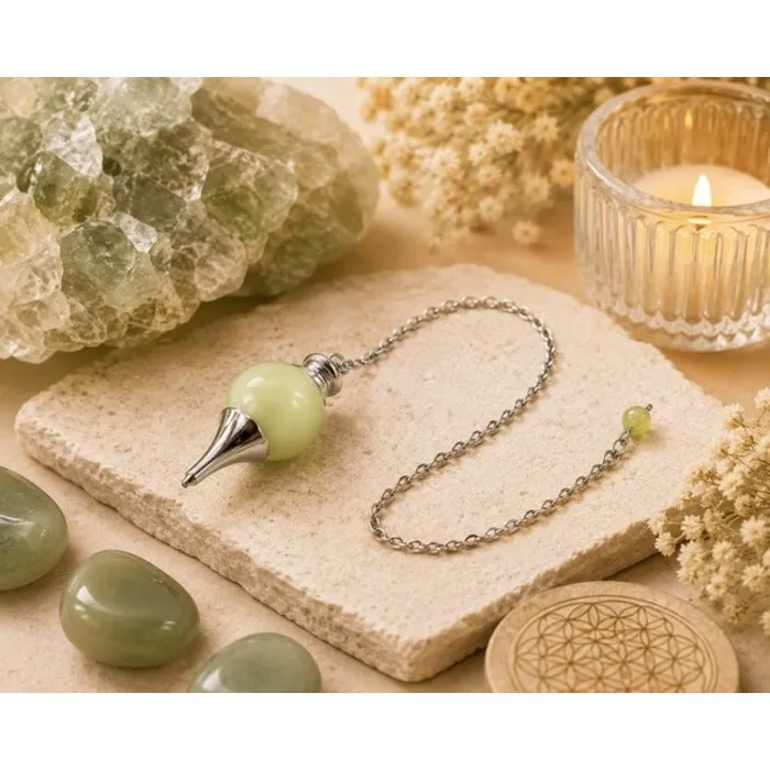 Pendel bol groene jade